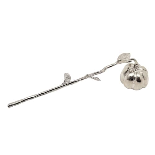 AIM & GGKK Silver Pumpkin Candle Snuffer Extinguisher - Long Handle for Safe Flame Out,Decorative Snuffers Accessory for Candle Lovers