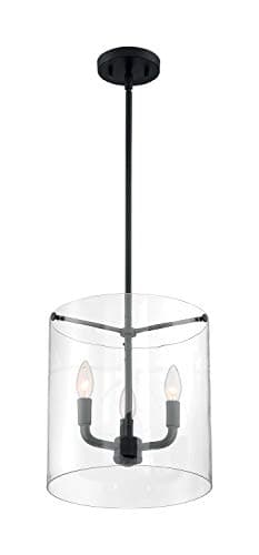 Nuvo 60/7277 Sommerset 3-Light...ear Glass - Matte Black Finish