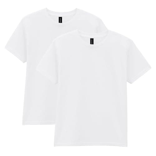 Gildan Youth DryBlend T-Shirt, Style G8000B, 2-Pack, White, Small