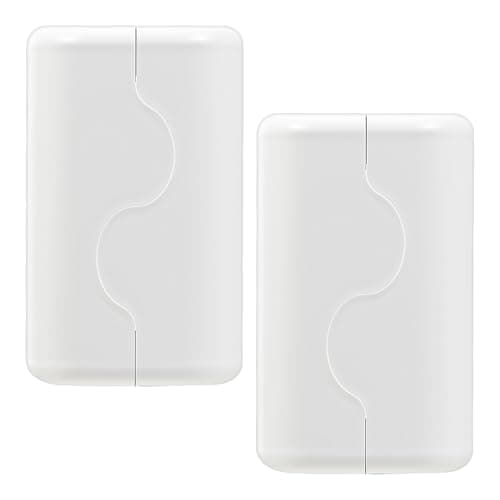 Child Proof Outlet Box Cover, Double Lock System, White, Large Interior Space 2 Pack