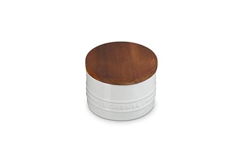 Le Creuset Signature Salt Cell...er with Wood Lid, 7 oz., White