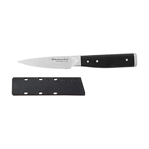 $10.50 | KitchenAid Gourmet Forged Triple Rivet Fine-Edge Utility Knife with Custom-Fit Blade Cover, 4.5-inch at Amazon