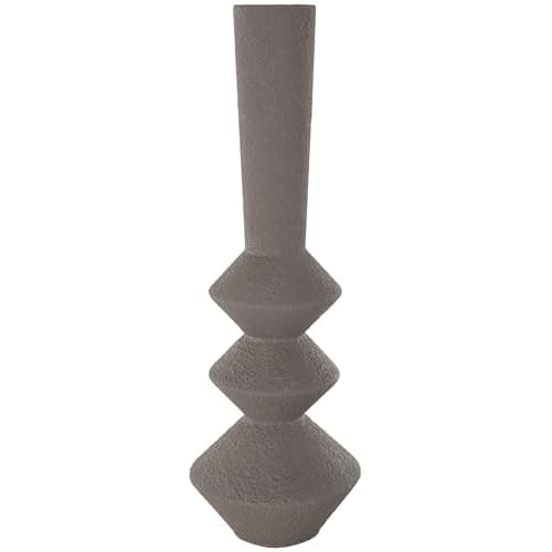 Deco 79 Metal Art Deco Fluted Vase, 7" x 7" x 30", Dark Gray