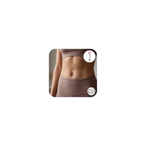 D.Bella ASTM F136 Titanium Floating Belly Button Rings Flat Back Belly Rings for Women Internally Threaded 14G Barbell Piercings Navel Piercings Jewelry Hypoallergenic 10mm