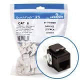 Leviton Extreme 6+ QuickPort C...T 6, 25-Pack, 61110-BB6, Brown