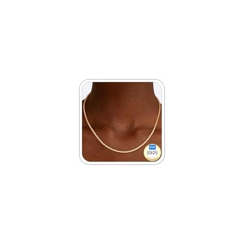 Girluky 14K Gold Plated Chains Necklace for Women, 2MM Rope Chains Gold Chain for Women Sturdy Gold Chain, Gold Necklace 18 Inch
