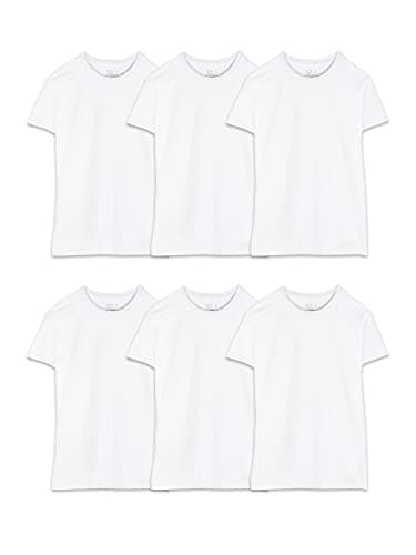 Fruit of the Loom mens Stay Tucked Crew T-shirt Underwear, Big Man - White 6 Pack, 4X-Large US