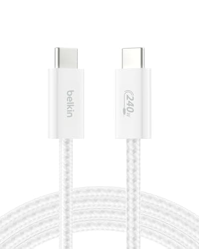 Belkin USB C to USB C Cable, 6...Pro, Switch Steam Deck – White