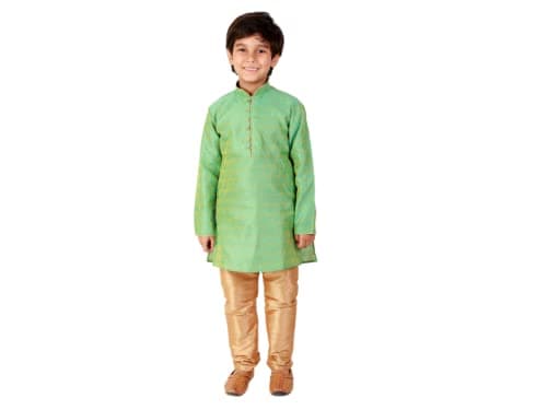 Pro-Ethic Style Developer Boy's Cotton Indian Kurta Sets For Kids and Boys | Traditional Wear | 1 To 16 Years | Pack Of 1 (Light Green, 6-7 Years)