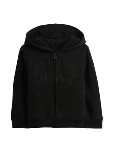 GAP baby-boys Cozy Logo Full Zip Black V2 2YRS