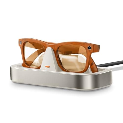 Charging Station for Meta Ray-Ban Glasses - Wayfarer, Skyler, Headliner & Oakley Meta HSTN Charger with LED Indicator (USB-C Powered - Starlight)