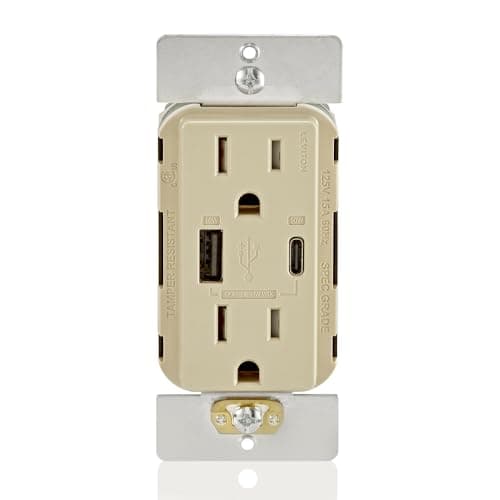Leviton T5634-I 60W (20V@2.5A+...hones, Tablets, Laptops, Ivory