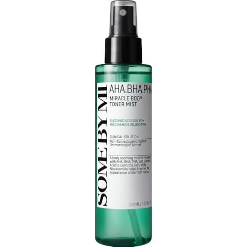 SOME BY MI AHA BHA PHA 30 Days Miracle Body Toner Mist – 4.73oz, 140ml – Body Acne Spray for Back & Chest, Exfoliating Body Mist with Salicylic Acid, Tea Tree, Niacinamide – Korean Skincare