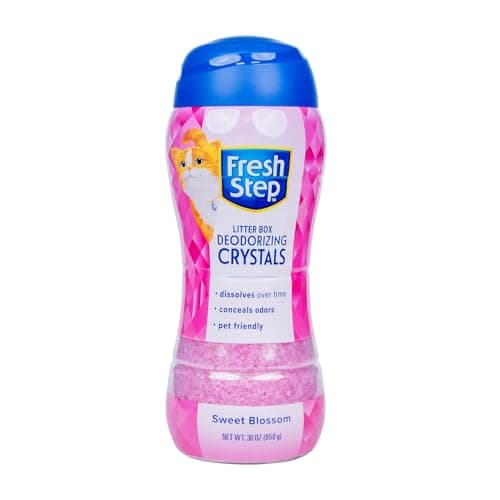 Fresh Step Cat Litter Crystals Deodorizer, Non Toxic Odor Neutralizing Crystals for Litter Boxes that Help Control Smells and Keep Home Areas Fresh, Sweet Blossom Scent, 30 Ounce