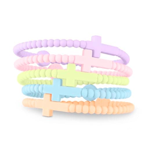 Ryan & Rose Jesus Bracelets - Cross Silicone Bracelet (Sun Kissed, Small)