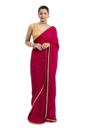 Chandrakala 1-Minute Ready To Wear saree for Women's Pre-Stitched Drape, Red (1445RED)