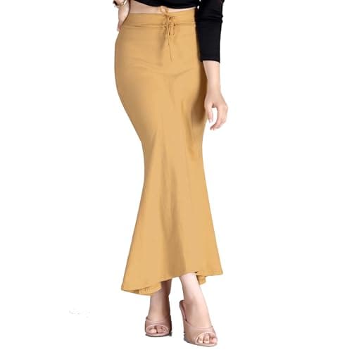 Chandrakala Cotton Saree Shapewear for Women Seamless Stretchable Mermaid Sari Shaper Petticoat Girls Gold, X-Large (S117BEI5)