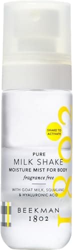 Beekman 1802 Milk Shake Hydrating Body Mist – Alcohol-Free Moisture with Goat Milk, Hyaluronic Acid & Squalane, Lightweight Skin Softening Spray for Sensitive Skin – Pure, 2 Fl Oz