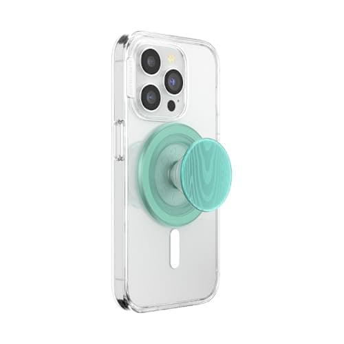 PopSockets Phone Grip for MagS...ht Blue - Alum Moire Turquoise