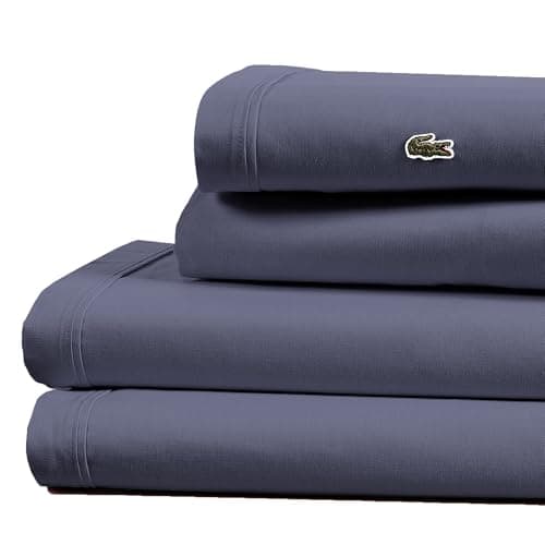 4-Piece Lacoste 100% Cotton Percale Sheet Set (Queen, Vintage Indigo) $33.60 + Free Shipping w/ Prime or on $35+