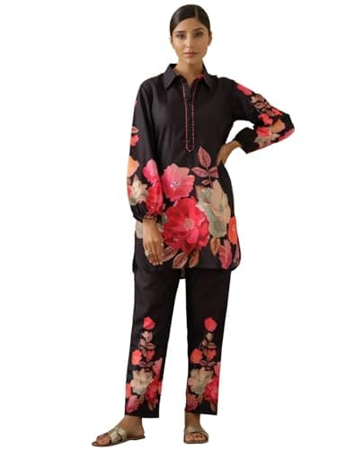 Aashita Creations Women Ethnic Kurta Set | Batik Printed Top & Pant Set | Kurta Set for Women | Co-Ord Set_153