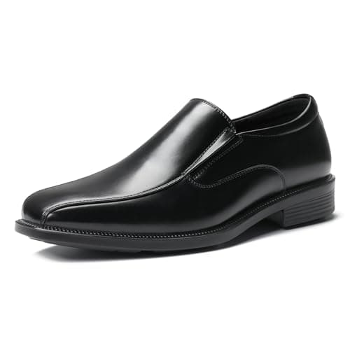 HEEZ Men's Black Dress Shoes, Slip On Loafers Dress Shoes for Men Comfortable, Non Slip Formal Shoes for Business Wedding Church