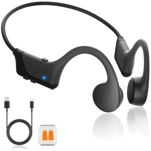 Gelecek Bone Conduction Headphones，Open-Ear，Bluetooth 5.4，IPX5 Waterproof，10-Hour Battery Life，Lightweight Wireless Sports Earphones，Sweatproof Headset for Running，Cycling，Hiking，Gym Fitness