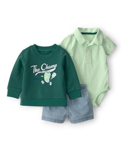 Carter's Boy 3-Piece short set, Pickle Green, 12M