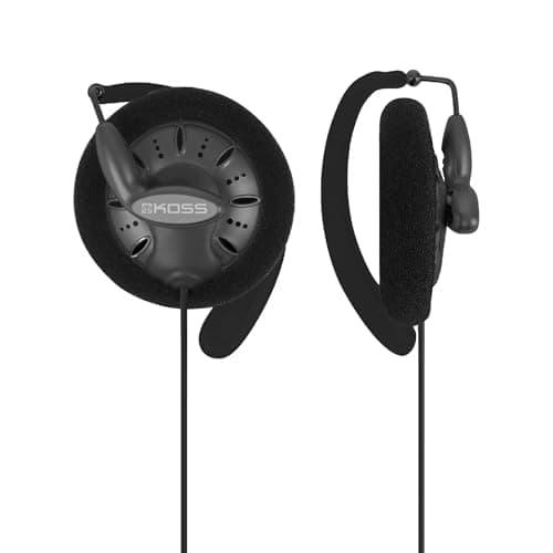 Koss KSC75 Portable On-Ear Clip Headphones, Retro Style, Ultra Lightweight, Grey