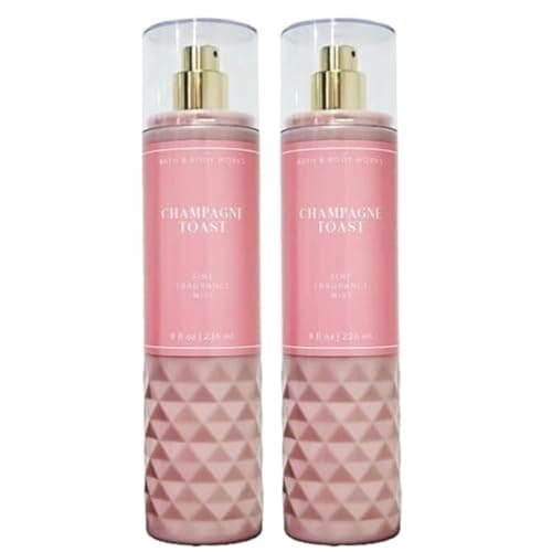Bath & Body Works Champagne Toast Fine Fragrance Mist, Body Spray & Perfume for Women, Long-Lasting Personal Fragrance, Bubbly Champagne and Sparkling Berry Scent, 8 fl oz - 2 Pack
