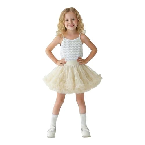 Kephy Toddler Girls Tulle Tutu Skirt, Wide Waist for Birthday Party Ballet