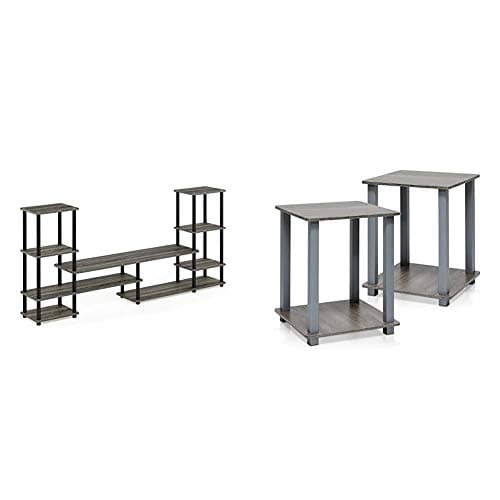 FURINNO Turn-N-Tube Grand Ente...French Oak Grey/Black and Grey