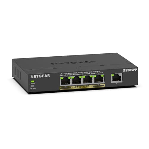 NETGEAR 5-Port Gigabit Etherne...+ @ 83W, Desktop or Wall Mount