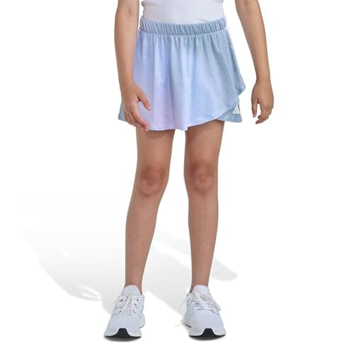 adidas Girls Faux Wrapped Skort, Crystal Sky, M