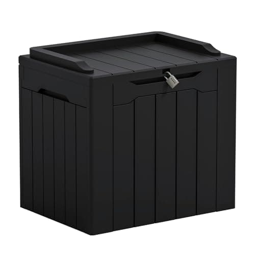 Greesum Outdoor Storage Box 31...esistant, Lockable, Dark Black