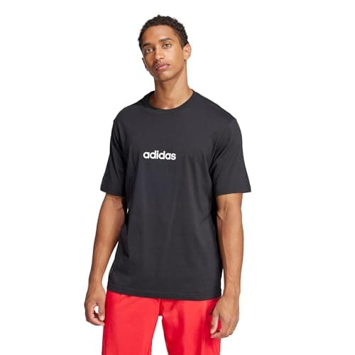 adidas Men's Essentials Linear Single Jersey T-Shirt, Black/White, 3X-Large/Tall