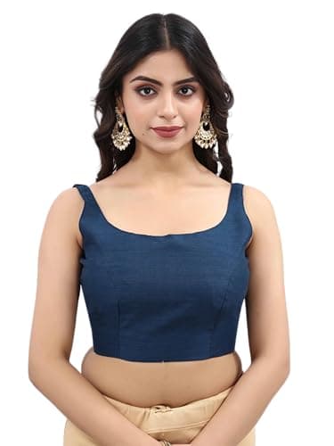 Indian Readymade Bollywood Party Wear Sleeveless Designer Style Choli Top Sari Blouse for Women