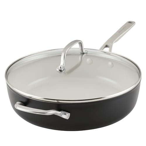 KitchenAid Hard Anodized Ceram...ith Lid, 5 Quart - Matte Black