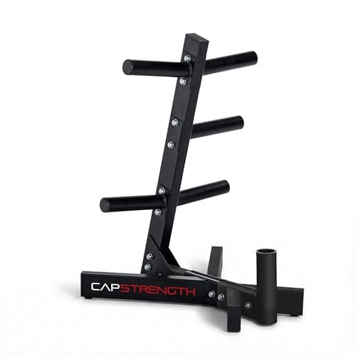 CAP Barbell Olympic Plate Tree...ack for Weights and Bar, Black