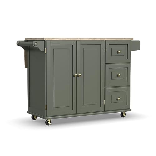 Homestyles Mobile Kitchen Isla...18" D x 53.5" W x 36" H, Green