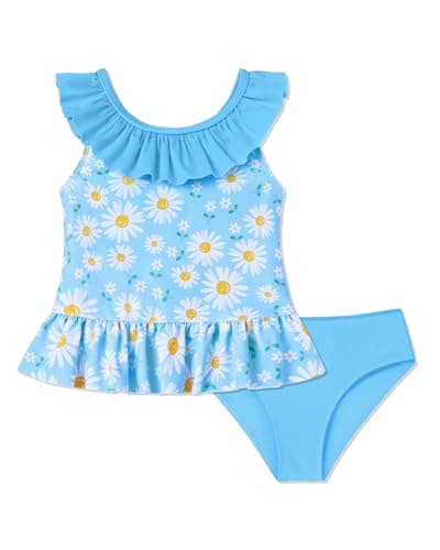 Girls' Swimwear Infant Baby Girl Bathing Suit Bikini Sets Swimwear Split 2 Piece Summer Beach Outfit Top Shorts U-Shaped Hollowed Out Back with Bow Tie 24 Month Girl