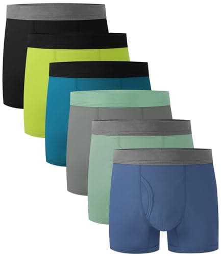 BAMBOO COOL Boys' Boxer Briefs 6-18Y Underwear Moisture-Wicking Lightweight and Ultra Soft 6-Pack