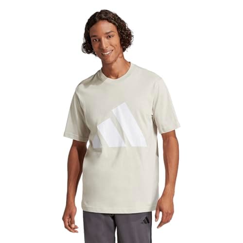 Adidas Men's Essentials Big Logo T-Shirt, Wonder Alumina/White, X-Large