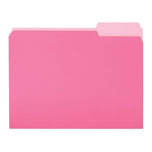 Amazon Basics File Folders for...ze, 1/3 Cut Tab, Pink, 36-Pack