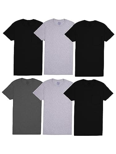 [Prime] $13.24* | 6-Pack Fruit of the Loom Men's Eversoft Short Sleeve Pocket T-Shirts (Assorted) at Amazon