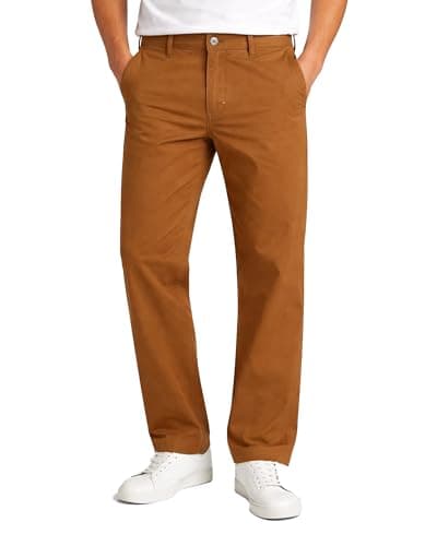 Volcom Boys Chino Pants - Stretch Woven Performance Button Closure Boys Uniform Pants with Pockets for School & Casual Wear, Size 14, Caramel