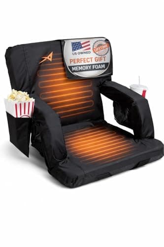 ACELETIQS Heated Stadium Seats... 4 Pockets (20" Double Heated)