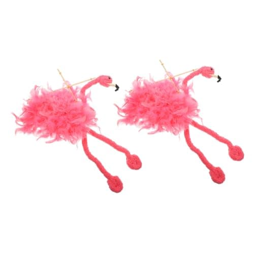 minkissy 2pcs Plush Flamingo Marionette Puppet Interactive String Animal Puppets Lightweight Wear Resistant Plush Vibrant Design for Adults Entertainment