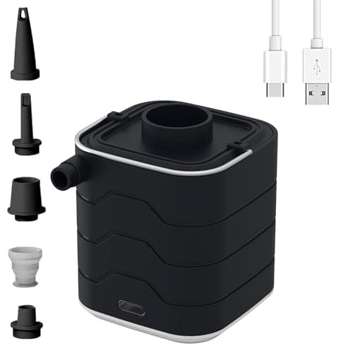 MUMAPI Air Pump for Inflatables, Portable Electric Air Pump with 1800 mAh Battery, 4X Quick Inflator & Deflator, 720 L/min Pump for Air Mattress, Pool Floats, Vacuum Storage Bags