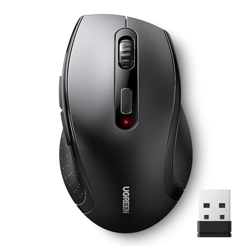 [Prime] $6.99 | UGREEN 2.4GHz Wireless Mouse Ergonomic 1600 DPI USB Receiver Compatible with Windows Mac Linux Chromebook Laptop PC at Amazon